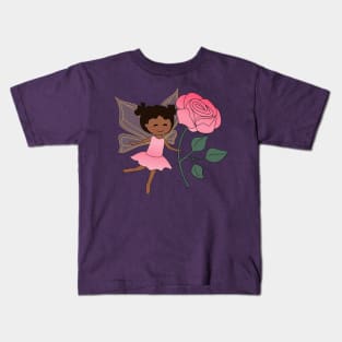 Cute fairy , Millie, Black girl, mini puffs/ bunches Kids T-Shirt